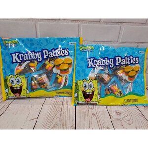 2 Krabby Patties Spongebob Squarepants Gummies Bags 2.54oz Each
